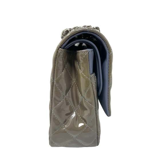 CHANEL Chanel Classic Patent Medium Double Flap Bag - Grey - Picture 3 of 16